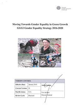 Moving Towards Gender Equality in Green Growth GGGI Gender Equality Strategy 2016-2020 Cover